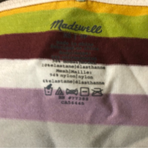NWOT - Madewell Striped Bralette Top - Picture 2 of 3
